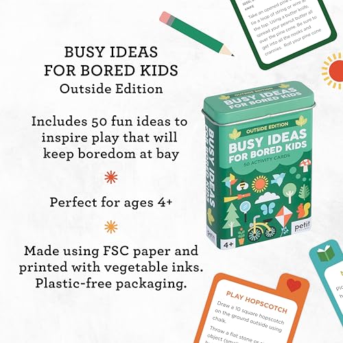 50 Outdoor Activity Cards for Kids – Petit Collage Busy Ideas Tin