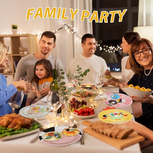 50-Pack Farm Animal Shaped Paper Plates – 7 Inch Disposable Plates for Farm-Themed Parties and Baby Showers