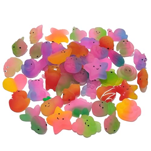 50 Pack Gradient Mochi Squishy Toys – Stress Relief Sensory Fidgets for Kids Party Favors, Classroom Prizes, Goodie Bags