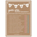 50-Pack Guess Who Mommy or Daddy Baby Shower Game Cards – Gender Neutral, Easy to Play