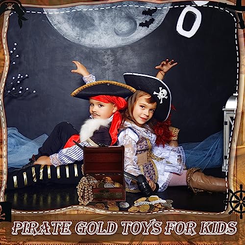 50 Pack Metal Pirate Coins Gold Silver Bronze - Hanaive Fake Treasure Coins for Party Decor