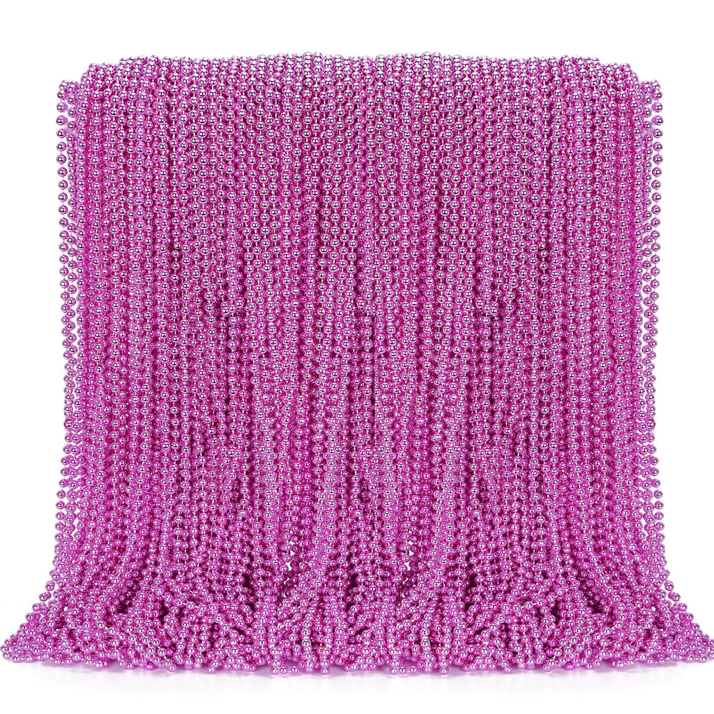 50-Pack Metallic Mardi Gras Bead Necklaces – 33-Inch Plastic Party Favors for Parades, Weddings & Celebrations