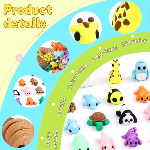 50-Piece 3D Printed Articulated Animal Figurines Set – Fidget Toys, Party Favors, Classroom Rewards