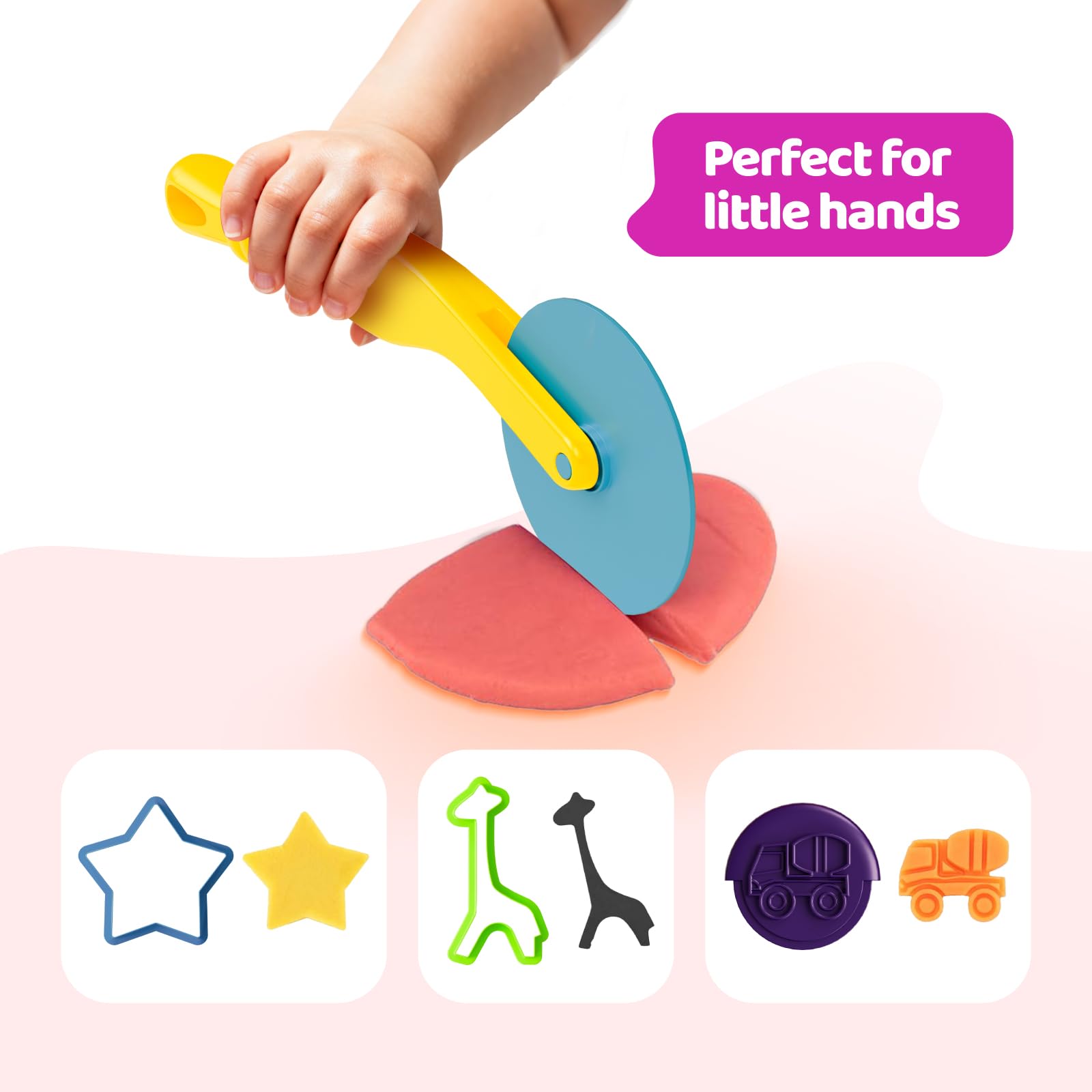 50-Piece Dough Tools Set for Kids – Playdough Accessories with Molds, Rollers, Cutters, and Storage Bag