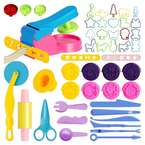 50-Piece Dough Tools Set for Kids – Playdough Accessories with Molds, Rollers, Cutters, and Storage Bag