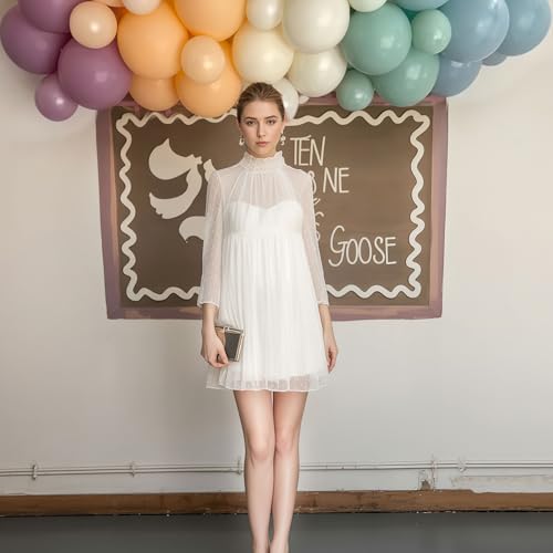 50-Piece Pastel Balloon Set – Blush Pink, Sage Green, Dusty Blue, Nude, Ivory White – 12 Inch Latex Balloons for Boho Rainbow Party Decor
