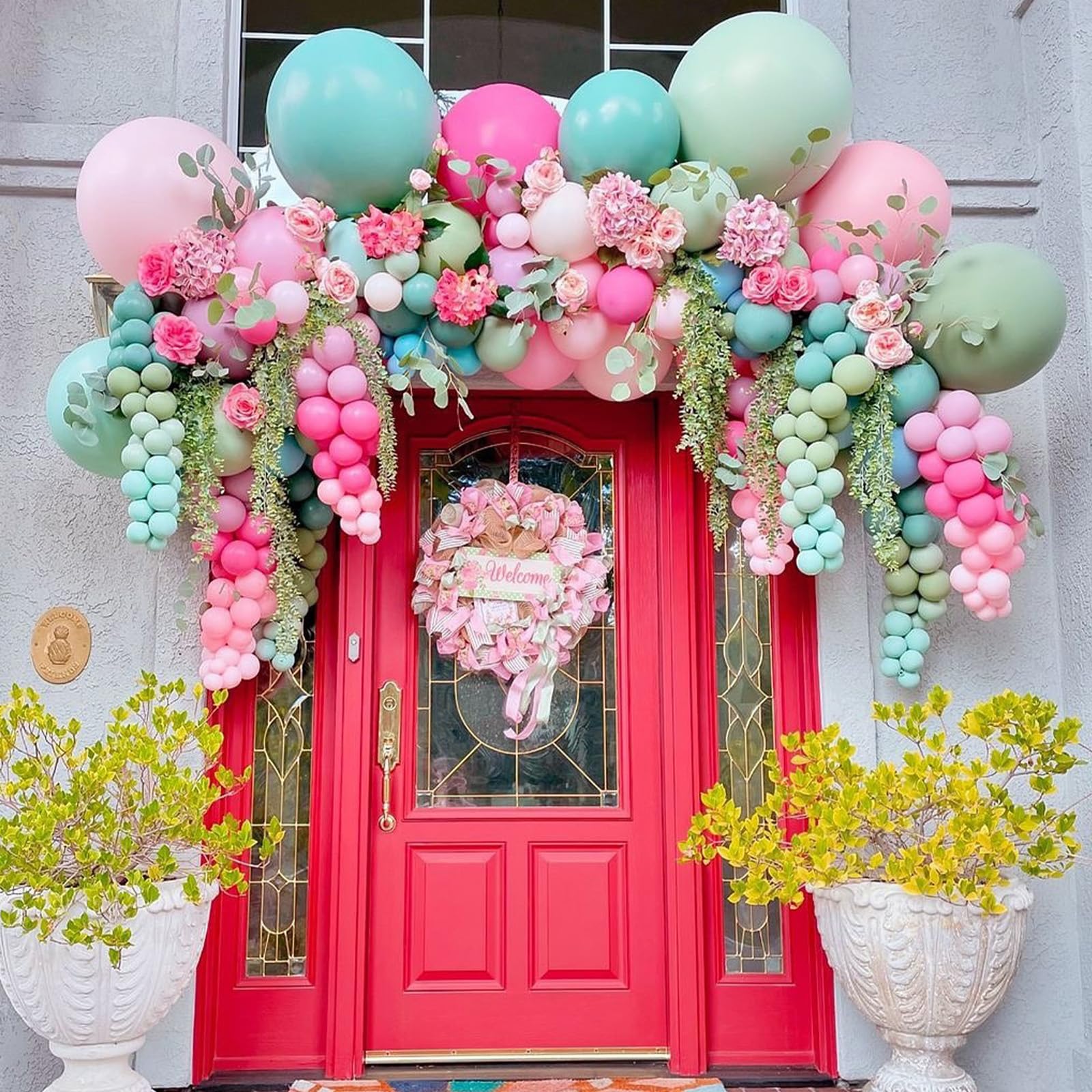 50-Piece Pastel Balloon Set – Blush Pink, Sage Green, Dusty Blue, Nude, Ivory White – 12 Inch Latex Balloons for Boho Rainbow Party Decor
