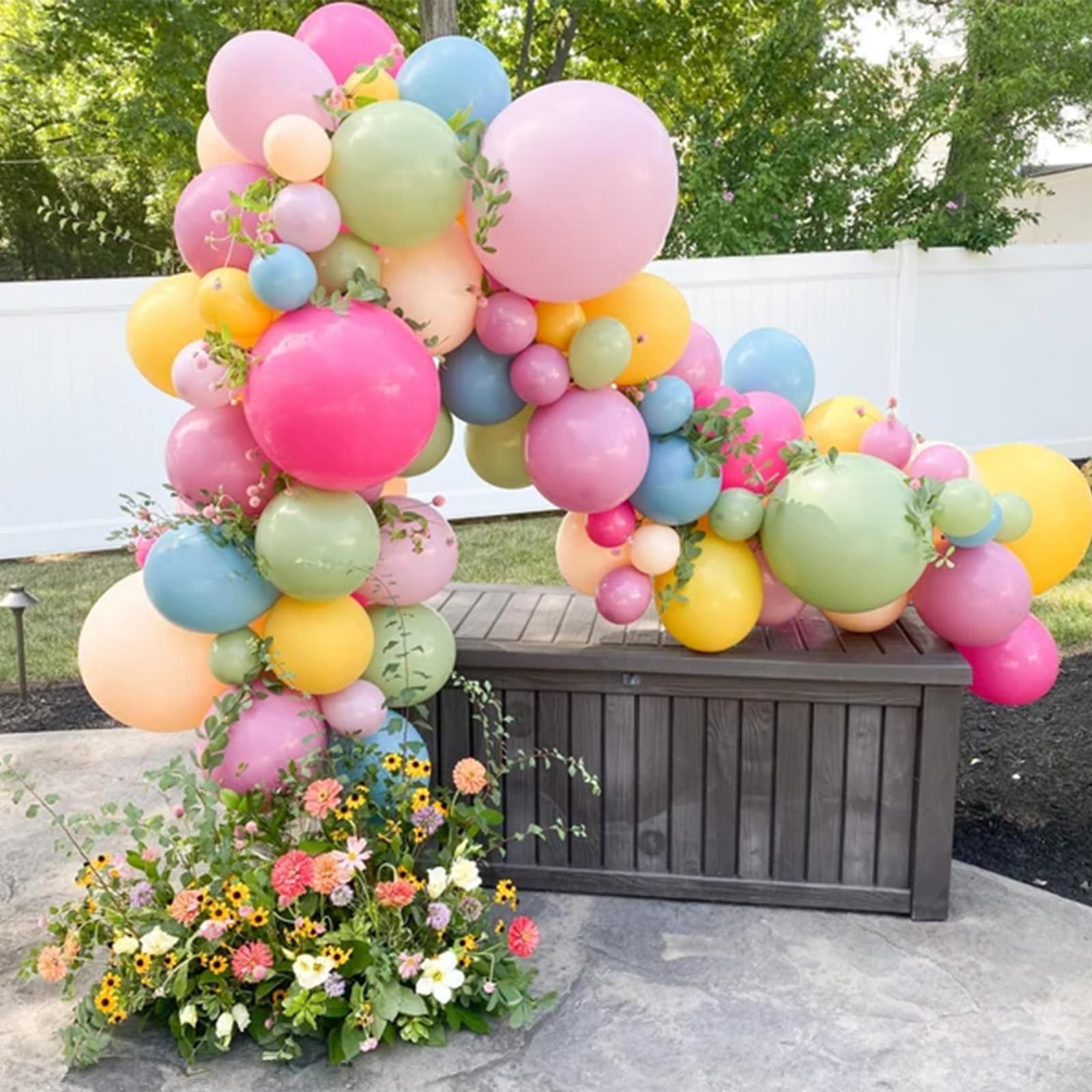 50-Piece Pastel Balloon Set – Blush Pink, Sage Green, Dusty Blue, Nude, Ivory White – 12 Inch Latex Balloons for Boho Rainbow Party Decor