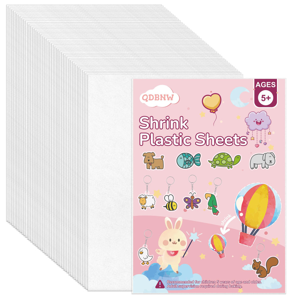 50 Transparent Shrink Plastic Sheets – 5.8x4.1 Inches for DIY Keychains and Crafts