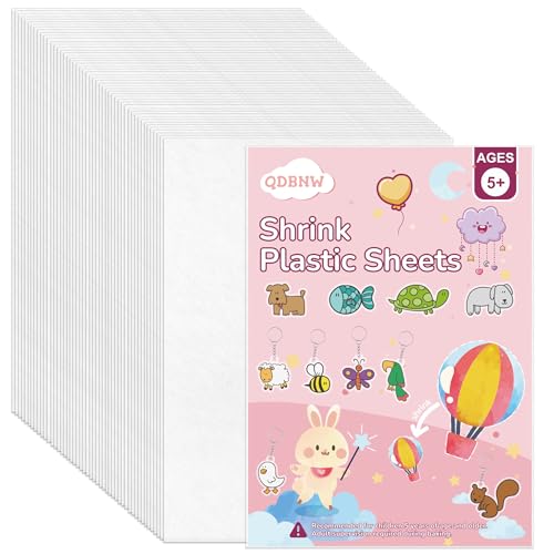 50 Transparent Shrink Plastic Sheets – 5.8x4.1 Inches for DIY Keychains and Crafts