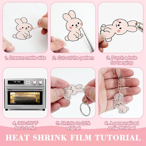 50 Transparent Shrink Plastic Sheets – 5.8x4.1 Inches for DIY Keychains and Crafts