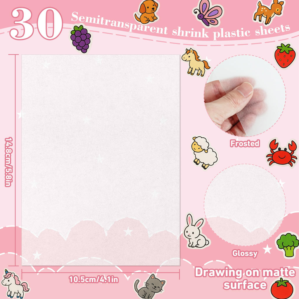 50 Transparent Shrink Plastic Sheets – 5.8x4.1 Inches for DIY Keychains and Crafts