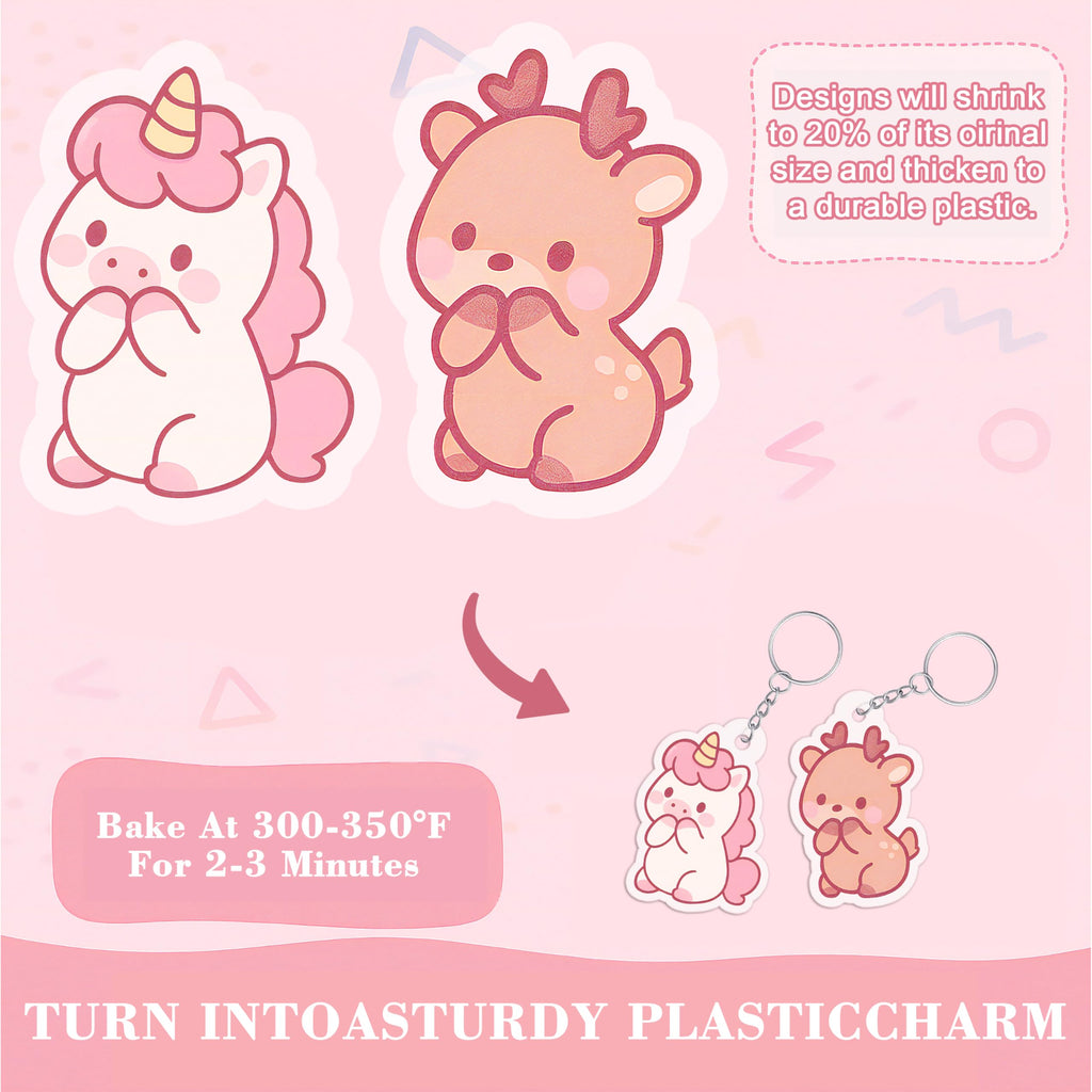 50 Transparent Shrink Plastic Sheets – 5.8x4.1 Inches for DIY Keychains and Crafts