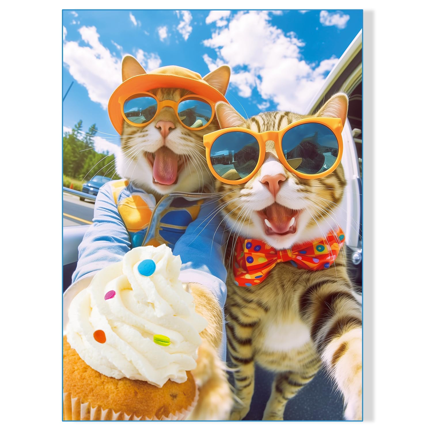 500-Piece Cats Selfie Jigsaw Puzzle – Non-Toxic Recycled Material, 20.5x15 Inches