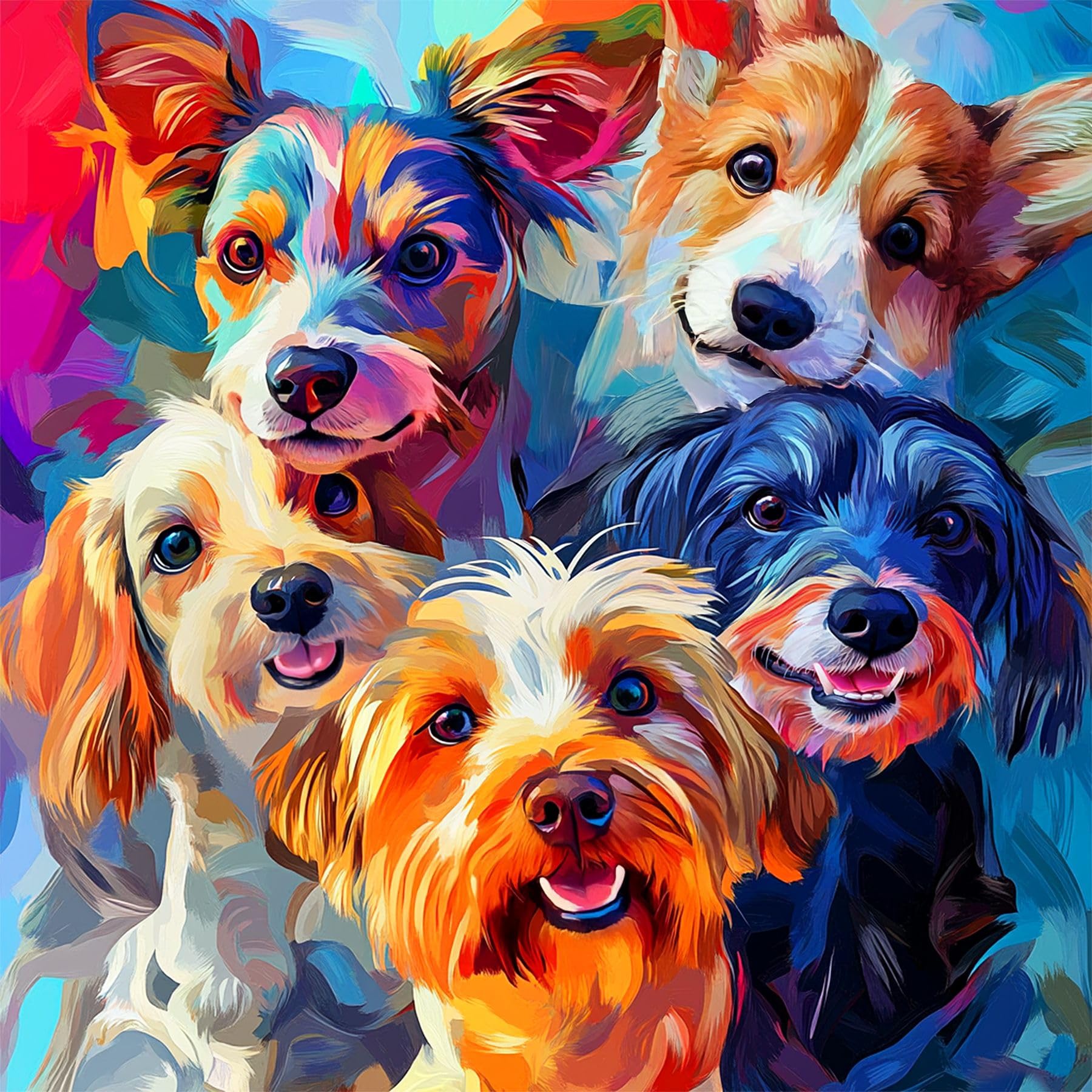 500-Piece Springbok Puppy Rainbow Jigsaw Puzzle: Unique Odd-Shaped Pieces, Made in USA