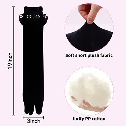 50CM Long Black Cat Plush – Soft Kitten Plushie for Halloween, Stress Relief & Decor