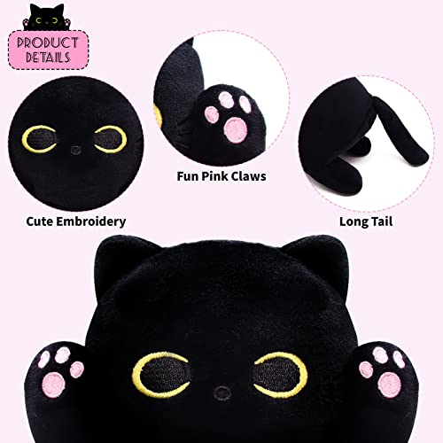 50CM Long Black Cat Plush – Soft Kitten Plushie for Halloween, Stress Relief & Decor