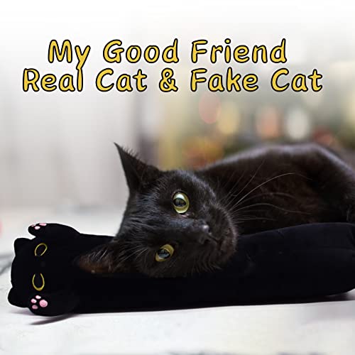 50CM Long Black Cat Plush – Soft Kitten Plushie for Halloween, Stress Relief & Decor