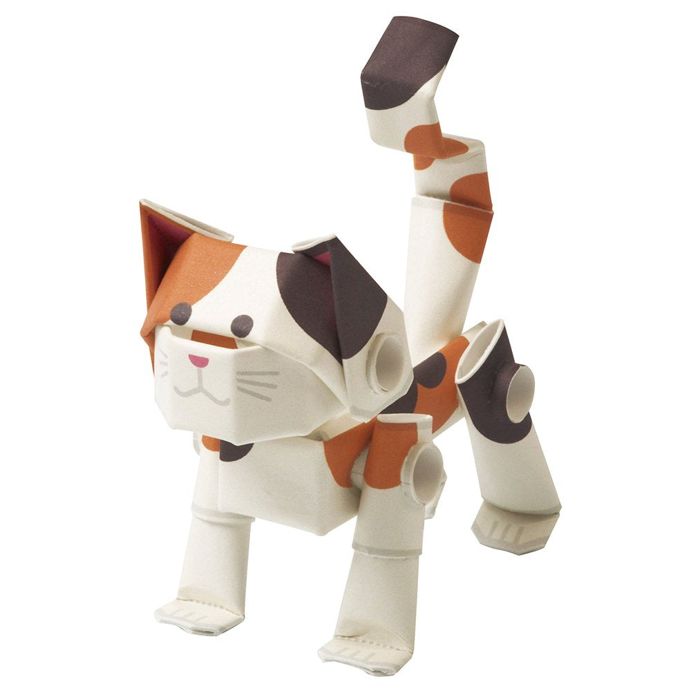 Build a Movable Calico Cat with PIPEROID Japanese 3D Paper Puzzle Kit – DIY Origami Fun for Kids & Adults