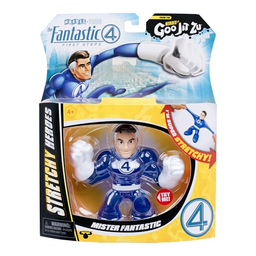 Heroes of Goo Jit Zu Mister Fantastic Stretch Action Figure – Marvel The Fantastic 4 First Steps, 4.5-Inch Gel-Filled Superhero Toy