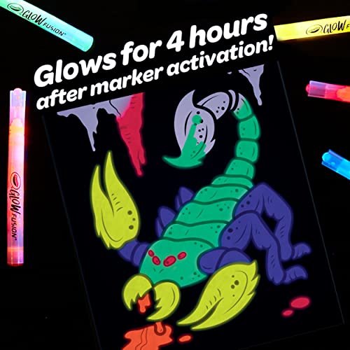 Crayola Glow Fusion Monster & Alien Coloring Kit: Light Up the Dark with 5 Glow Markers