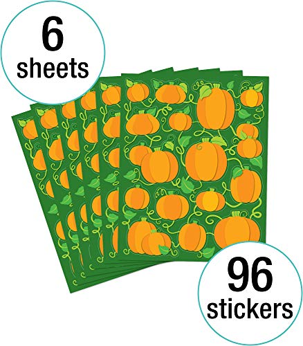 Carson Dellosa Pumpkin Stickers – 96 Fall & Halloween Stickers for Kids, Classroom Rewards & Thanksgiving Crafts