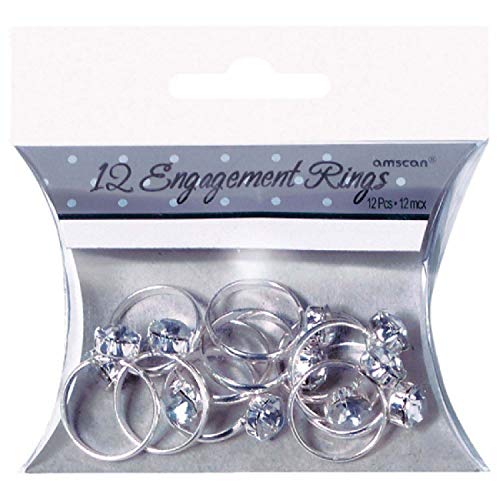 Dazzling Silver Engagement Rings (12 Pack) – Shine at Bridal Showers & Bachelorette Parties