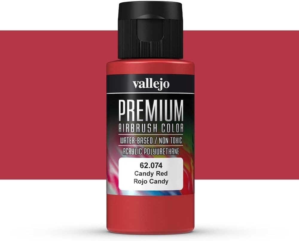 Vallejo Premium Candy Red 60ml – Acrylic-Polyurethane Airbrush Paint for RC & Models