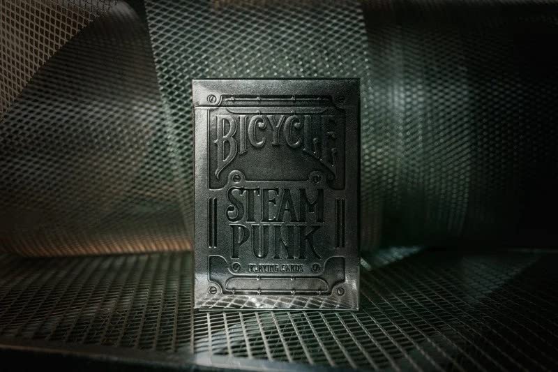 Bicycle Silver Steampunk Standard Index Poker Playing Cards – Premium USA-Made Deck