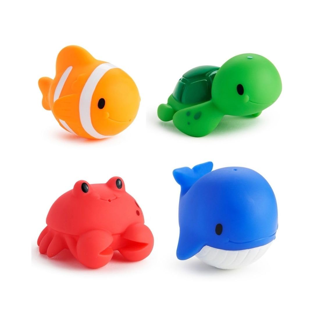 Munchkin Ocean Squirts Baby Bath Toys (4-Pack) – Fun Floating Water Squirters
