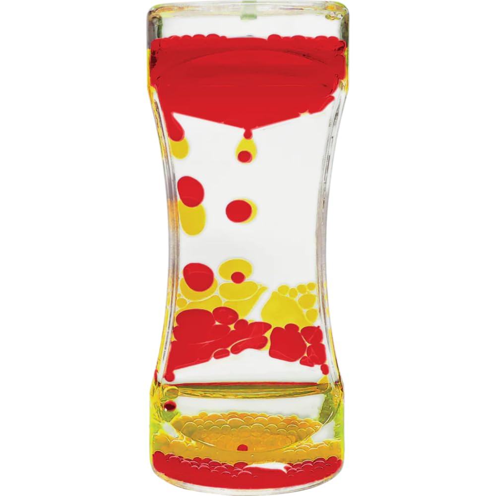 Teacher Created Resources Red & Yellow Liquid Motion Bubbler – Relaxing Sensory Timer for Desk & Classroom