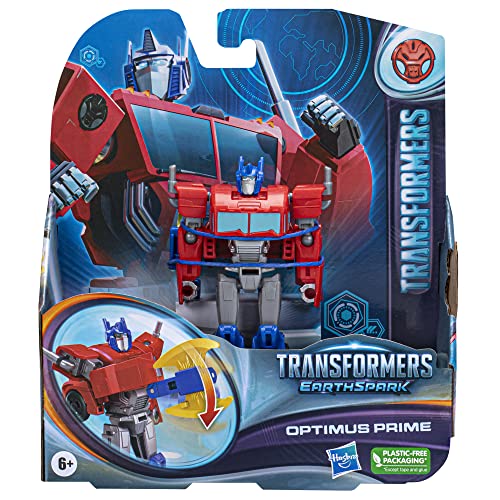 Transformers EarthSpark Warrior Class Optimus Prime Action Figure, 5-Inch Robot Toy for Kids Ages 6+