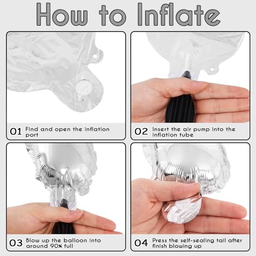 52-Piece Silver Foil Letter Balloons Set – 16 Inch Alphabet Balloons A-Z for Custom Phrases