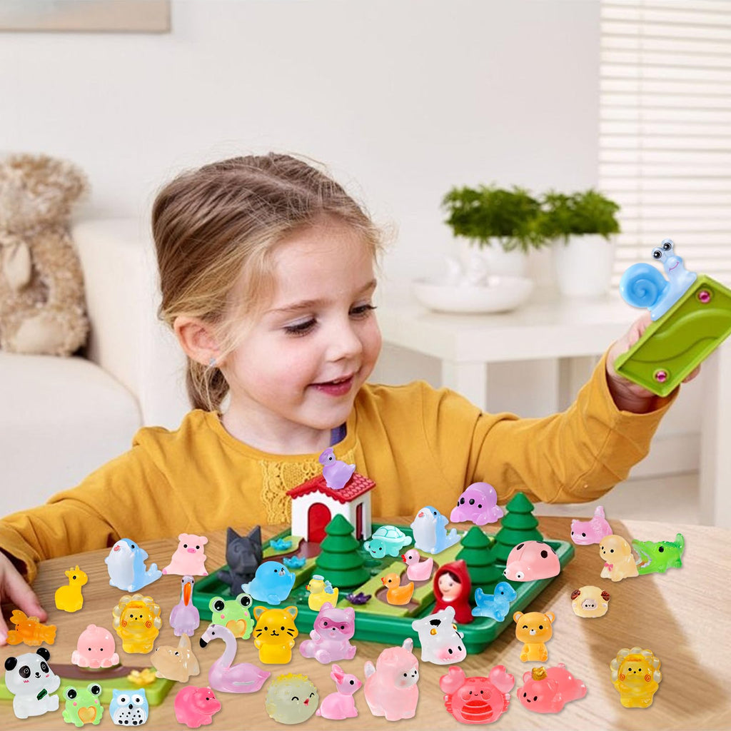 52 Unique Luminous Mini Resin Animals – Glow in the Dark Figurines for Fairy Gardens & Hide-and-Seek