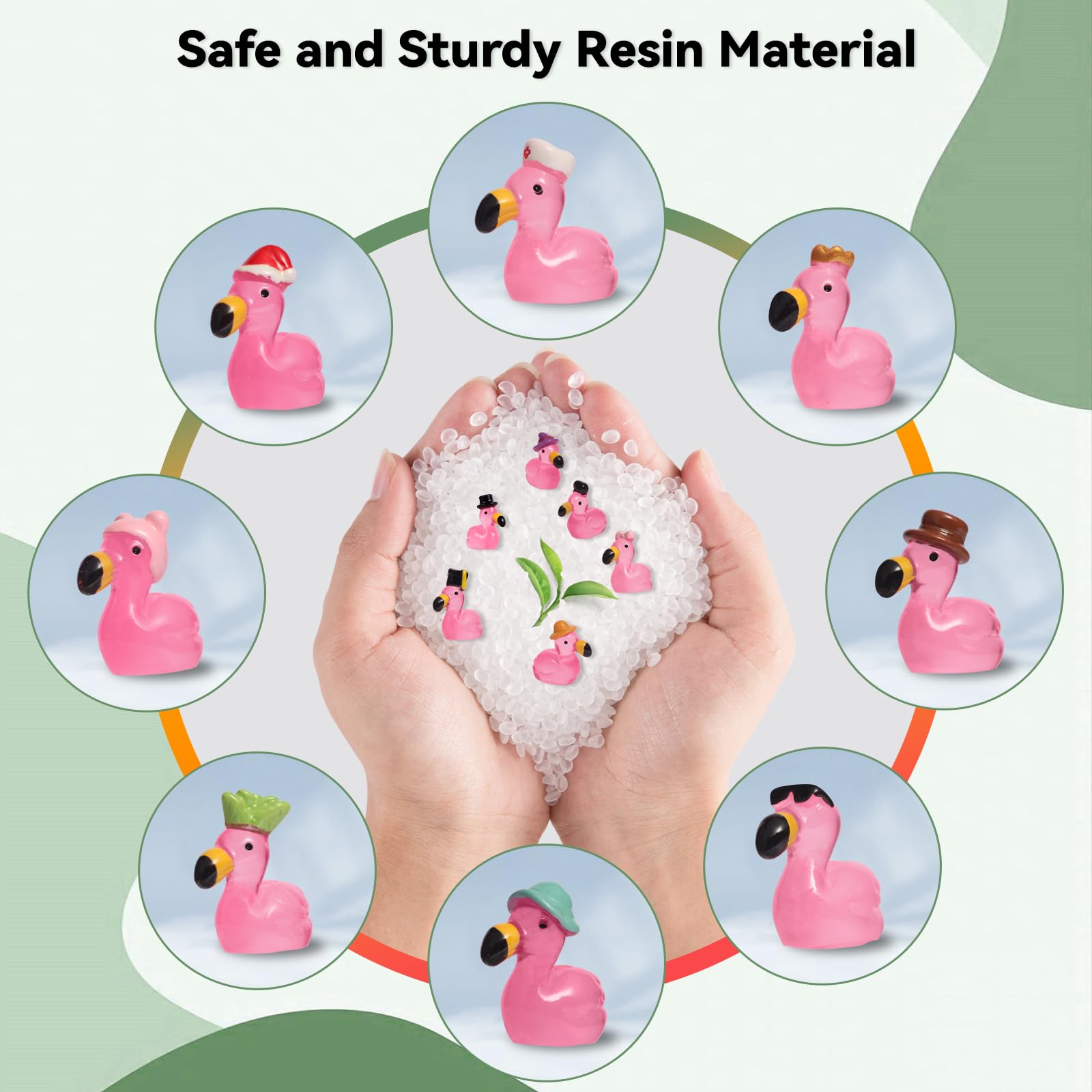 56 Mini Resin Flamingos with Suitcases – Solar Glow Fairy Garden Decor by Breelytic