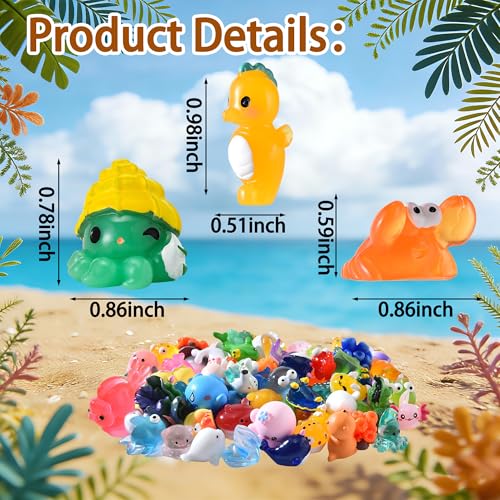 56-Piece Mini Ocean Resin Animals Set – Tiny Sea Creatures for Fairy Gardens, Fish Tanks, and DIY Crafts
