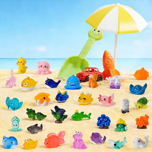56-Piece Mini Ocean Resin Animals Set – Tiny Sea Creatures for Fairy Gardens, Fish Tanks, and DIY Crafts