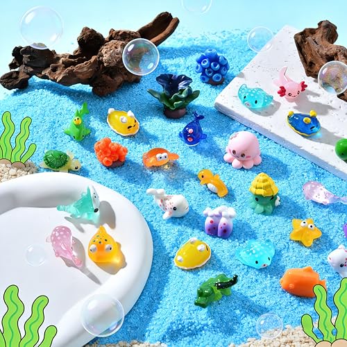 56-Piece Mini Ocean Resin Animals Set – Tiny Sea Creatures for Fairy Gardens, Fish Tanks, and DIY Crafts