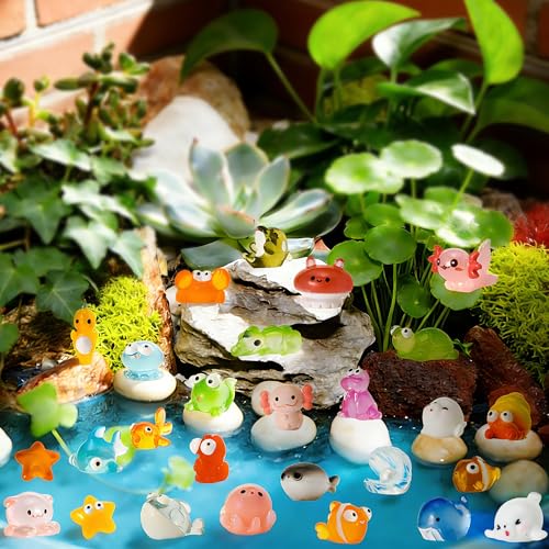 56-Piece Mini Ocean Resin Animals Set – Tiny Sea Creatures for Fairy Gardens, Fish Tanks, and DIY Crafts