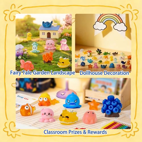 56-Piece Mini Ocean Resin Animals Set – Tiny Sea Creatures for Fairy Gardens, Fish Tanks, and DIY Crafts