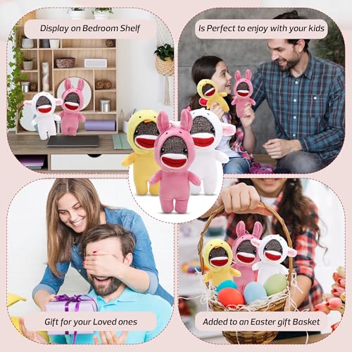 6-Inch Easter Sock Monkey in Sheep Costume – Soft Plush with Hidden Surprise by Made By Aliens