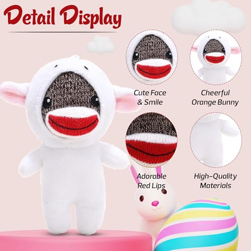 6-Inch Easter Sock Monkey in Sheep Costume – Soft Plush with Hidden Surprise by Made By Aliens