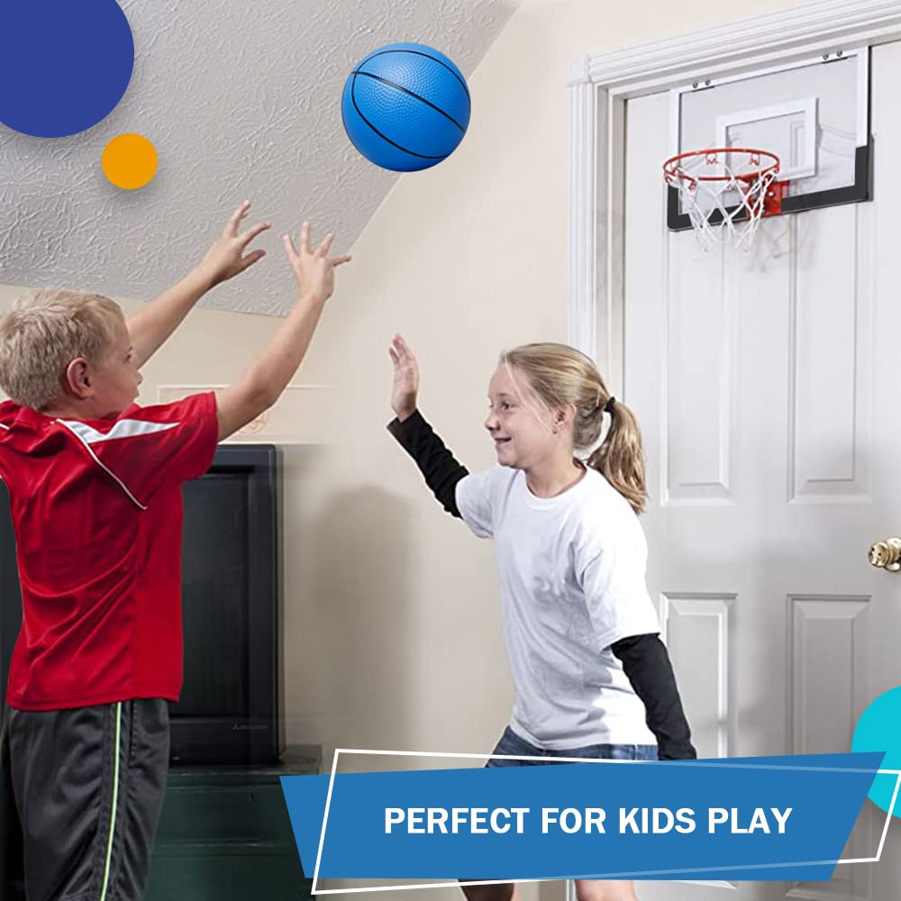 6 Inch Mini Basketballs for Mini Hoops - 3 Pack with Pump, Soft PVC, Rainbow Colors - Amarlozn