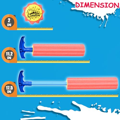 6-Pack Foam Water Blaster Soaker Guns for Kids & Adults – 33ft Range, Soft Foam, Multicolored