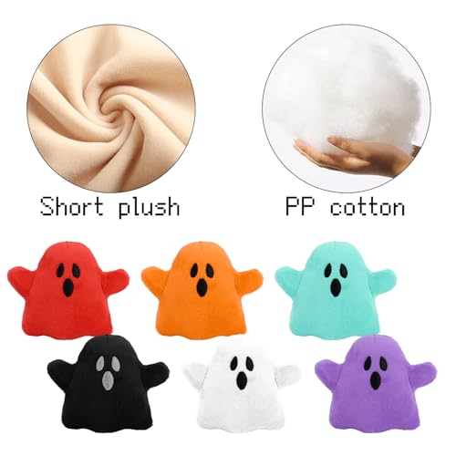 6-Pack Halloween Mini Ghost Plush Toys – Cute Cotton Stuffed Dolls for Kids, Trick-or-Treat Favors