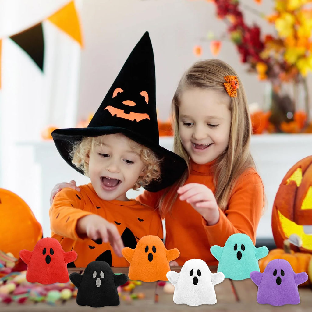 6-Pack Halloween Mini Ghost Plush Toys – Cute Cotton Stuffed Dolls for Kids, Trick-or-Treat Favors