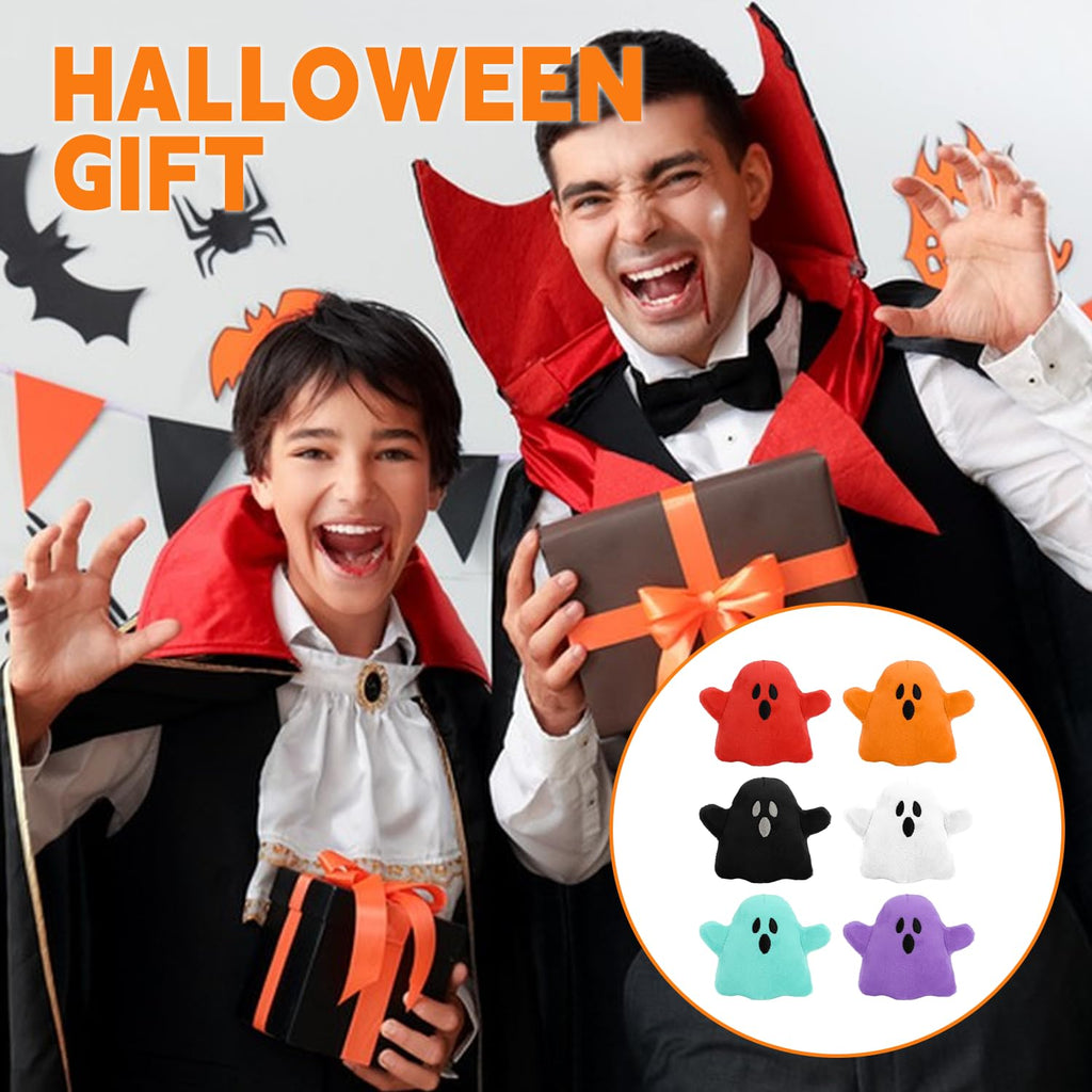 6-Pack Halloween Mini Ghost Plush Toys – Cute Cotton Stuffed Dolls for Kids, Trick-or-Treat Favors