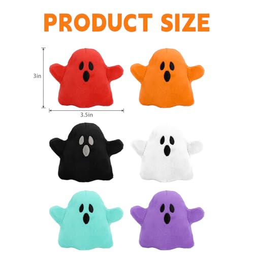 6-Pack Halloween Mini Ghost Plush Toys – Cute Cotton Stuffed Dolls for Kids, Trick-or-Treat Favors