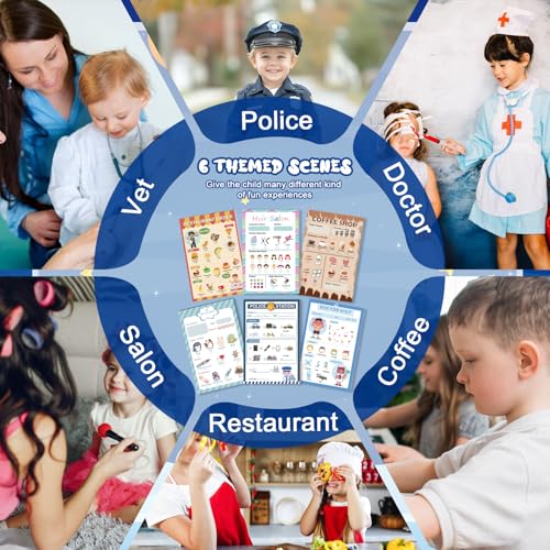 6-Pack Pretend Play Notepads for Kids – 4x6 Inch Themed Role-Play Pads (30 Sheets Each, Ages 3-5)