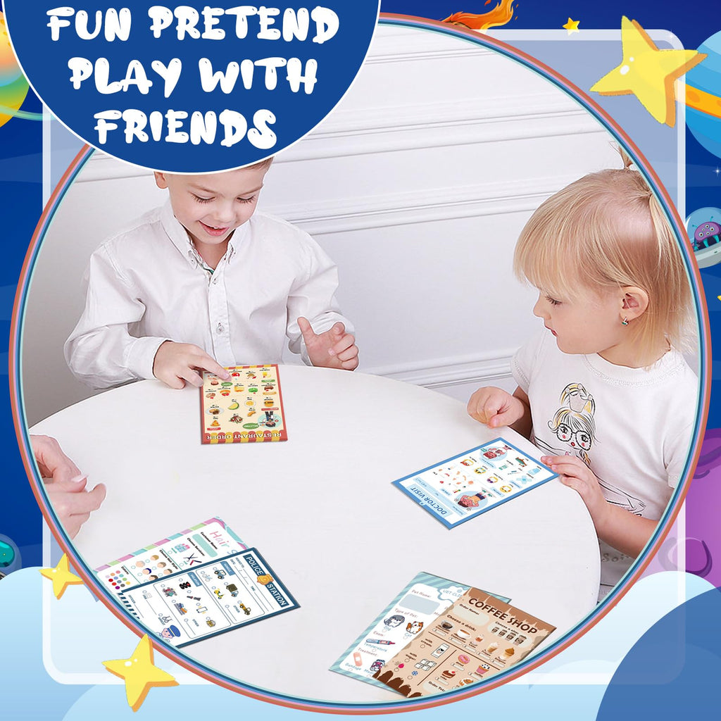 6-Pack Pretend Play Notepads for Kids – 4x6 Inch Themed Role-Play Pads (30 Sheets Each, Ages 3-5)